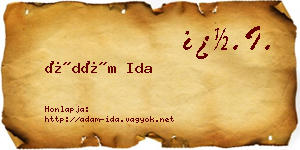 Ádám Ida névjegykártya